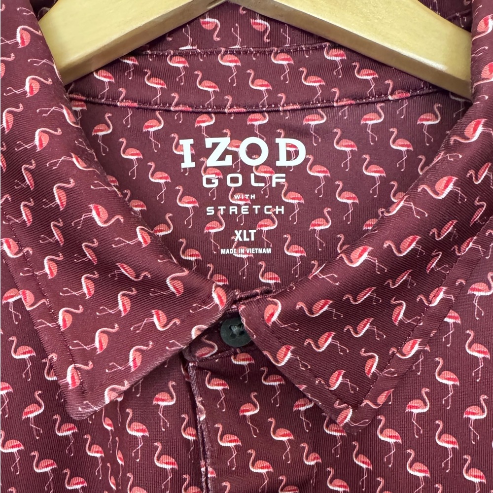 Izod Short Sleeve Golf Polo in Flamigo Print - Picture 5 of 5
